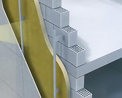 Изоляция наружной стены между кладкой и облицовкой с использованием Elastopor H