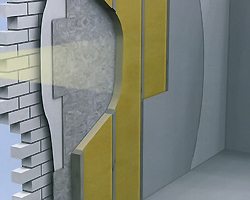 Внутренняя изоляция девевянной каркасной конструкции стен с помощью Elastopor H